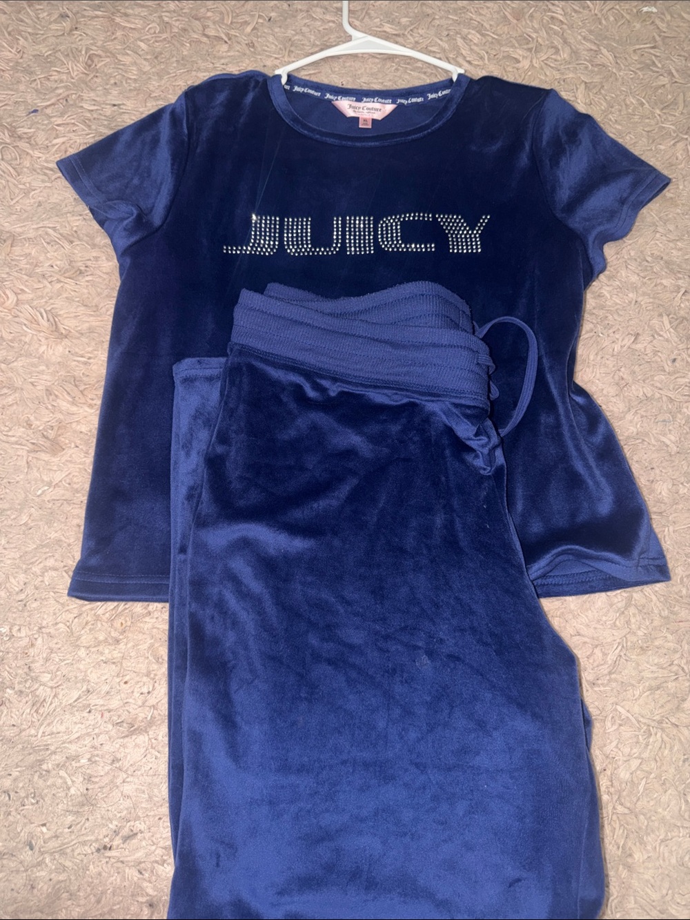 Juicy Couture Royal Blue Velvet Crystal Logo set